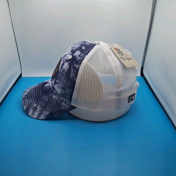 New York Yankees Tie Dye Trucker Snapback Leather Patch Hat MLB The Game Cotton - Picture 3 of 7